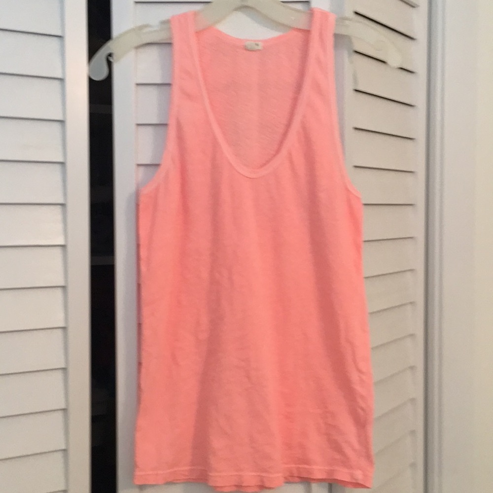 J Crew bright orange v neck tank top. Size M